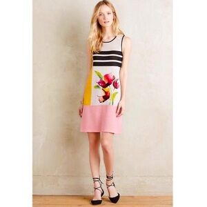 Anthropologie Troubadour Petale Wool Blend Floral Knit Dress Size XS